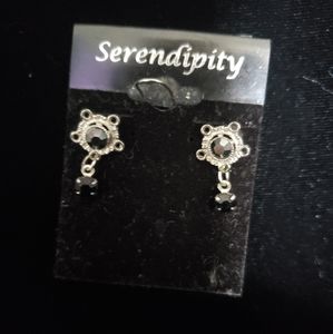 Black and silver earrings